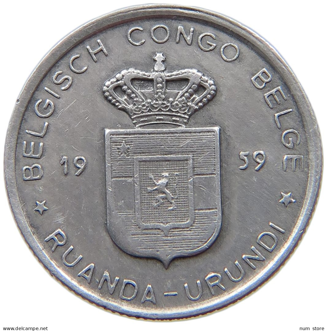 BELGIAN CONGO FRANC 1959  #s042 0637 - 1951-1960: Boudewijn I