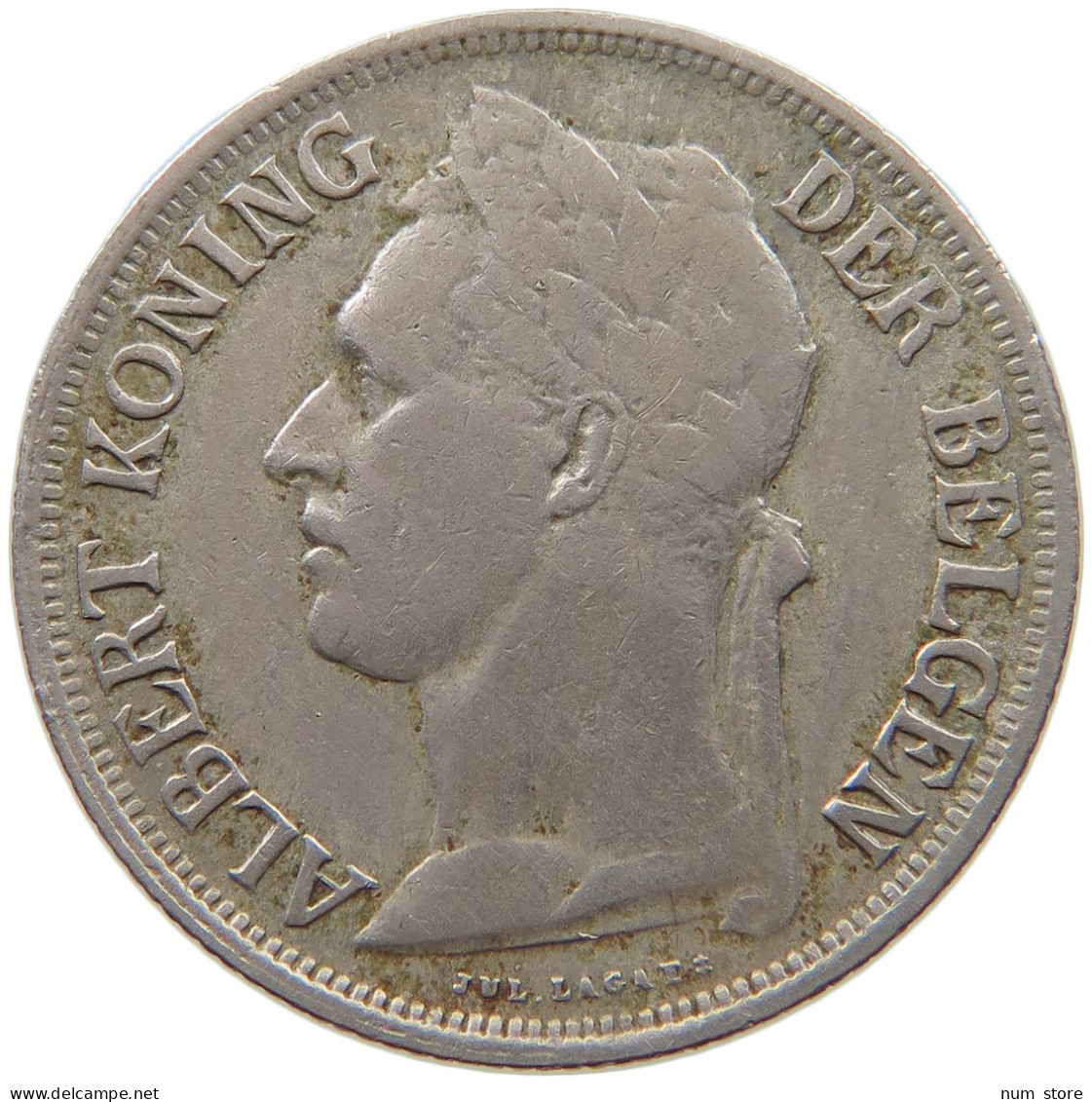 BELGIAN CONGO FRANC 1926  #s039 0275 - 1910-1934: Albert I.