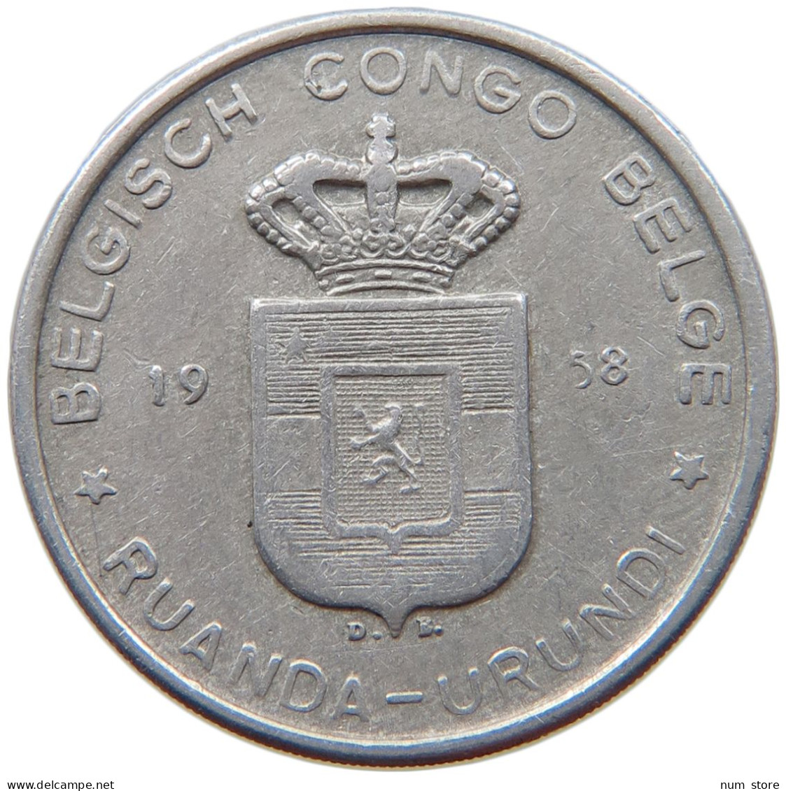 BELGIAN CONGO 5 FRANCS 1958  #s023 0155 - 1951-1960: Boudewijn I