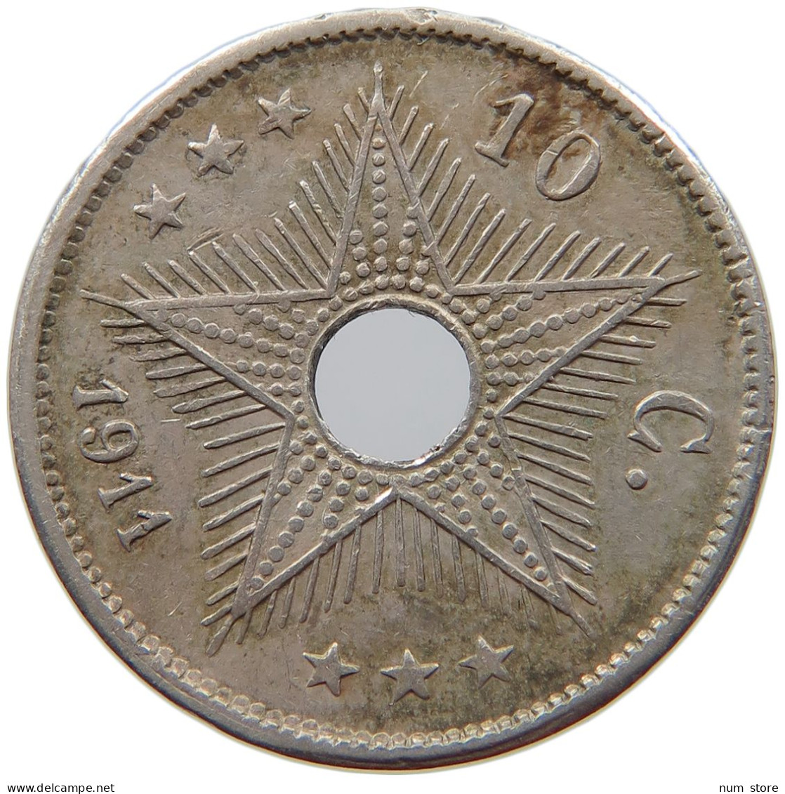 BELGIAN CONGO 10 CENTIMES 1911  #s014 0195 - 1910-1934: Alberto I