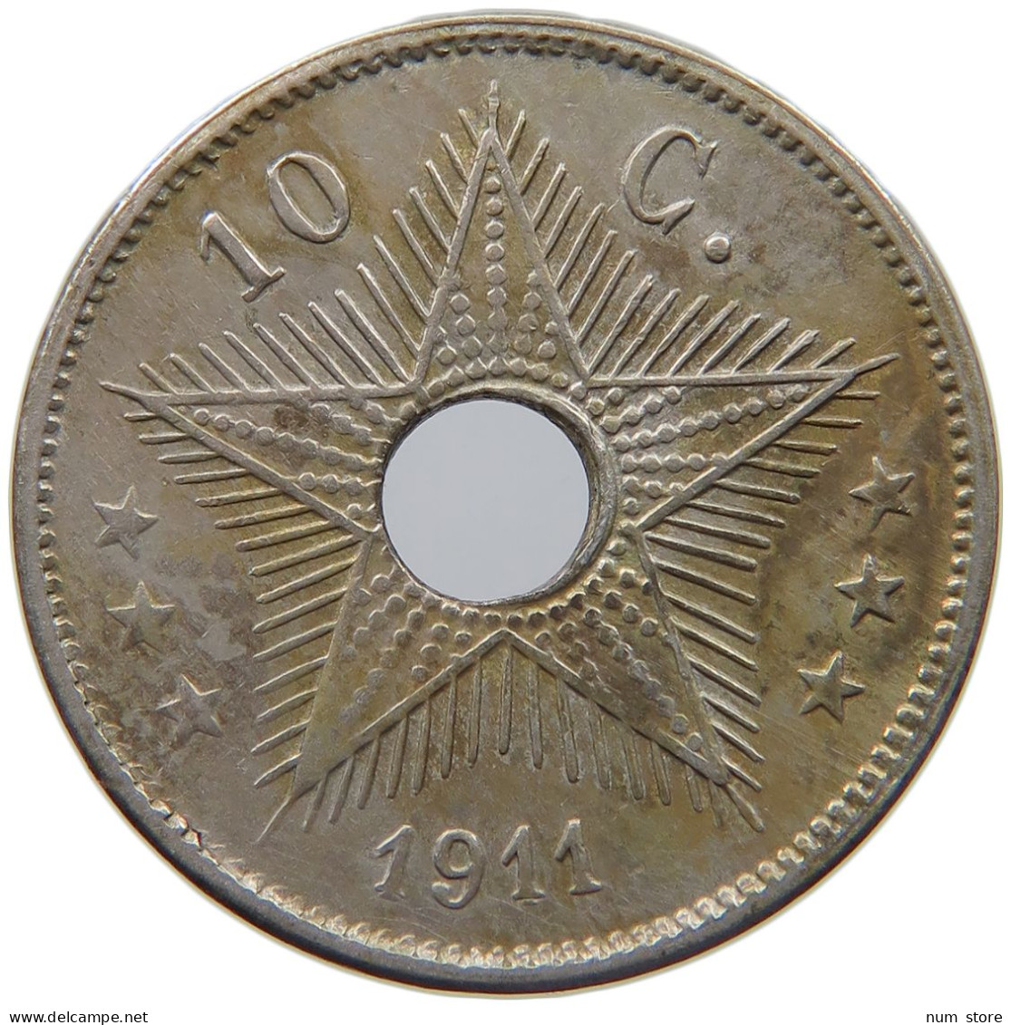 BELGIAN CONGO 10 CENTIMES 1911  #c020 0163 - 1910-1934: Albert I