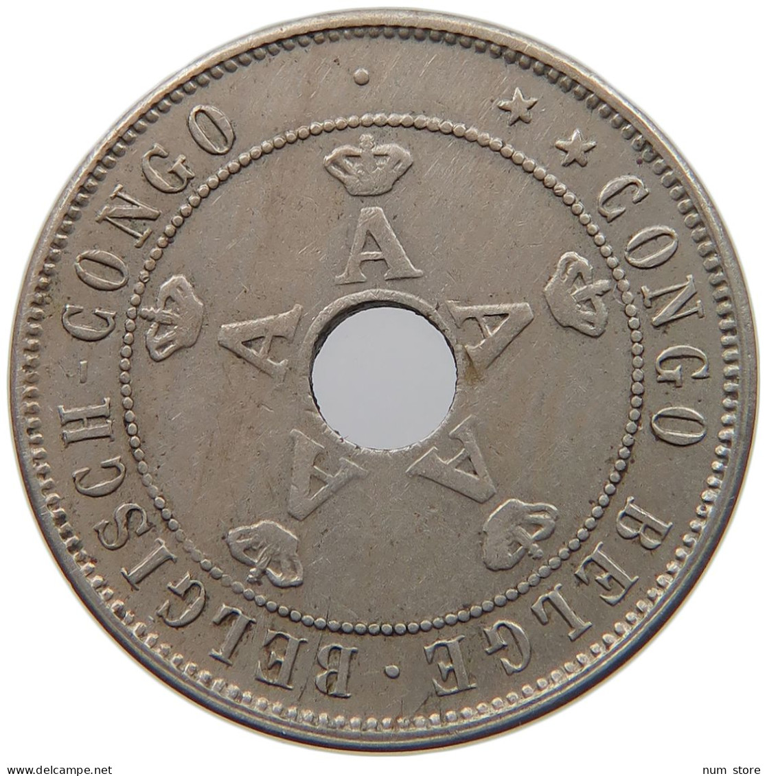 BELGIAN CONGO 20 CENTIMES 1911  #c020 0051 - 1910-1934: Albert I.