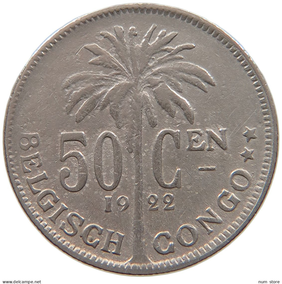 BELGIAN CONGO 50 CENTIMES 1922  #a080 0027 - 1910-1934: Alberto I