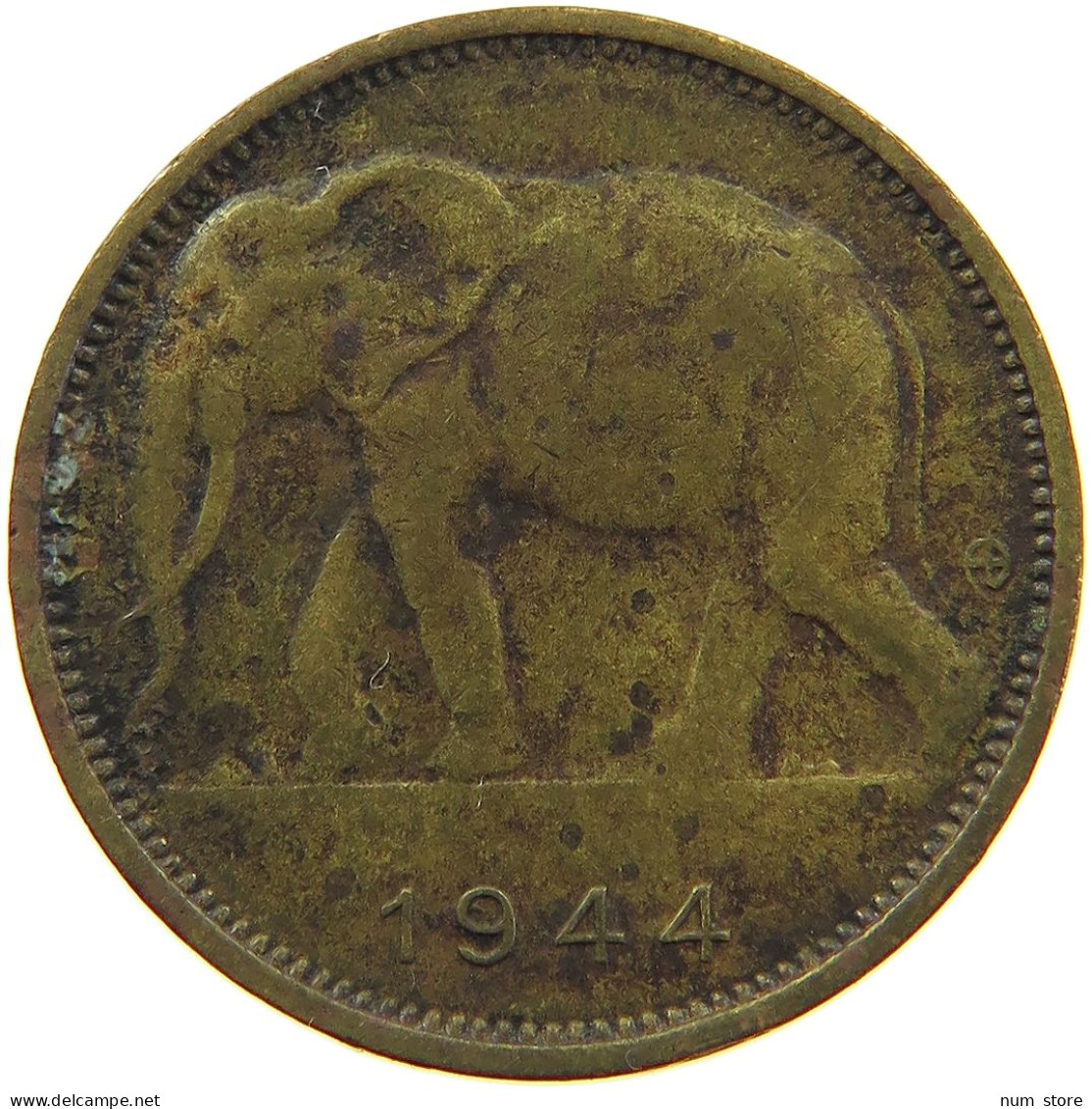 BELGIAN CONGO FRANC 1944  #a069 0843 - 1910-1934: Albert I