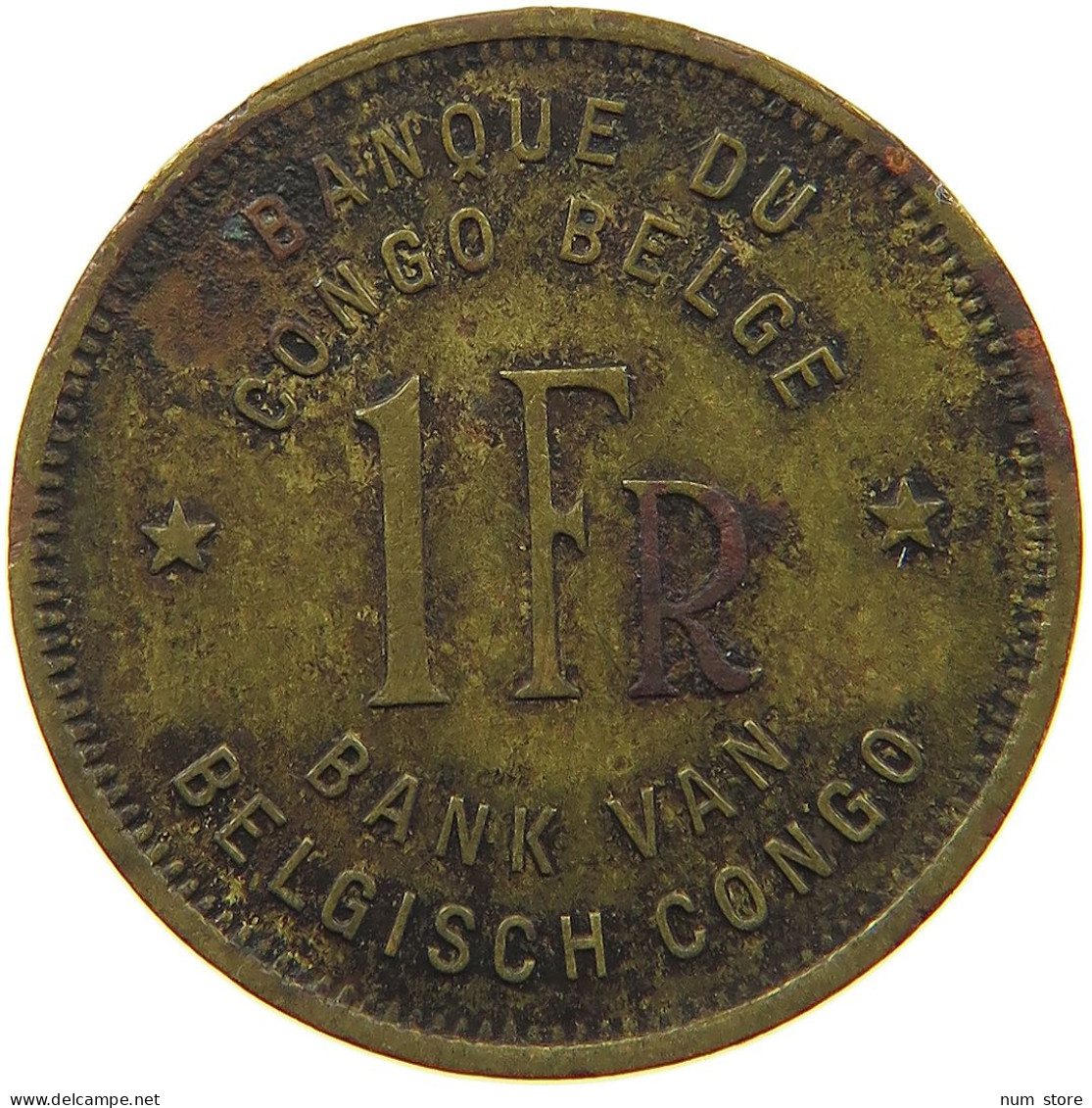 BELGIAN CONGO FRANC 1944  #a069 0843 - 1910-1934: Albert I