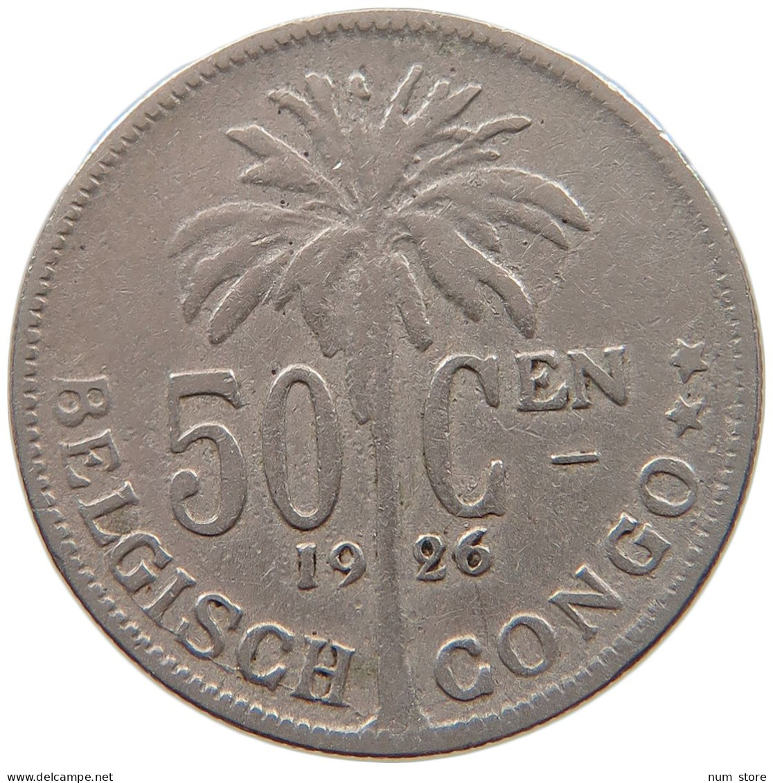 BELGIAN CONGO 50 CENTIMES 1926  #a061 0137 - 1910-1934: Albert I