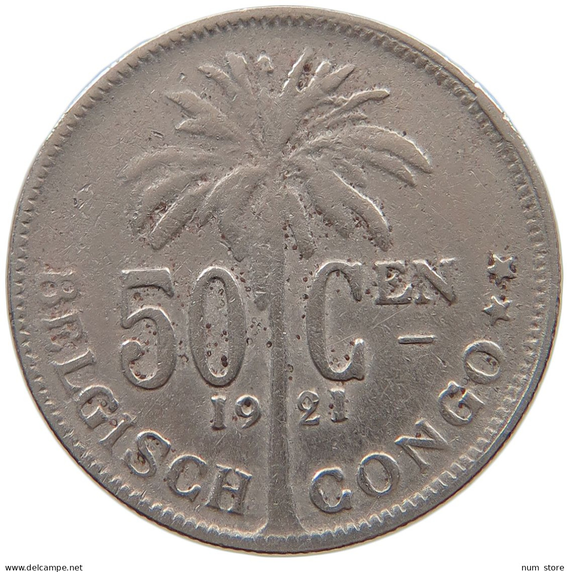 BELGIAN CONGO 50 CENTIMES 1921  #a061 0091 - 1910-1934: Albert I