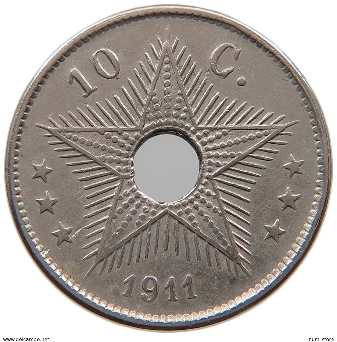 BELGIAN CONGO 10 CENTIMES 1911  #a045 1089 - 1910-1934: Albert I.