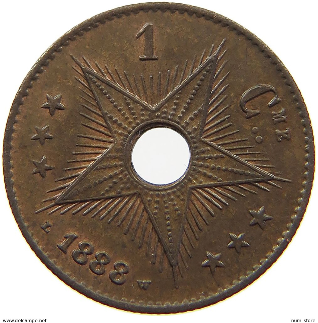 BELGIAN CONGO CENTIME 1888  #a015 0467 - 1885-1909: Leopold II