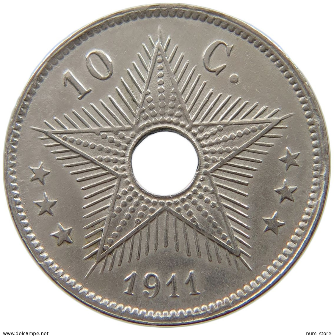 BELGIAN CONGO 10 CENTIMES 1911  #a017 0953 - 1910-1934: Albert I