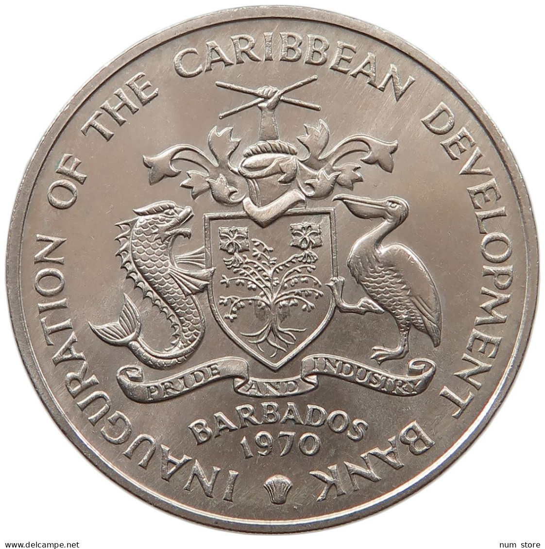 BARBADOS 4 DOLLARS 1970  #t162 0555 - Barbados