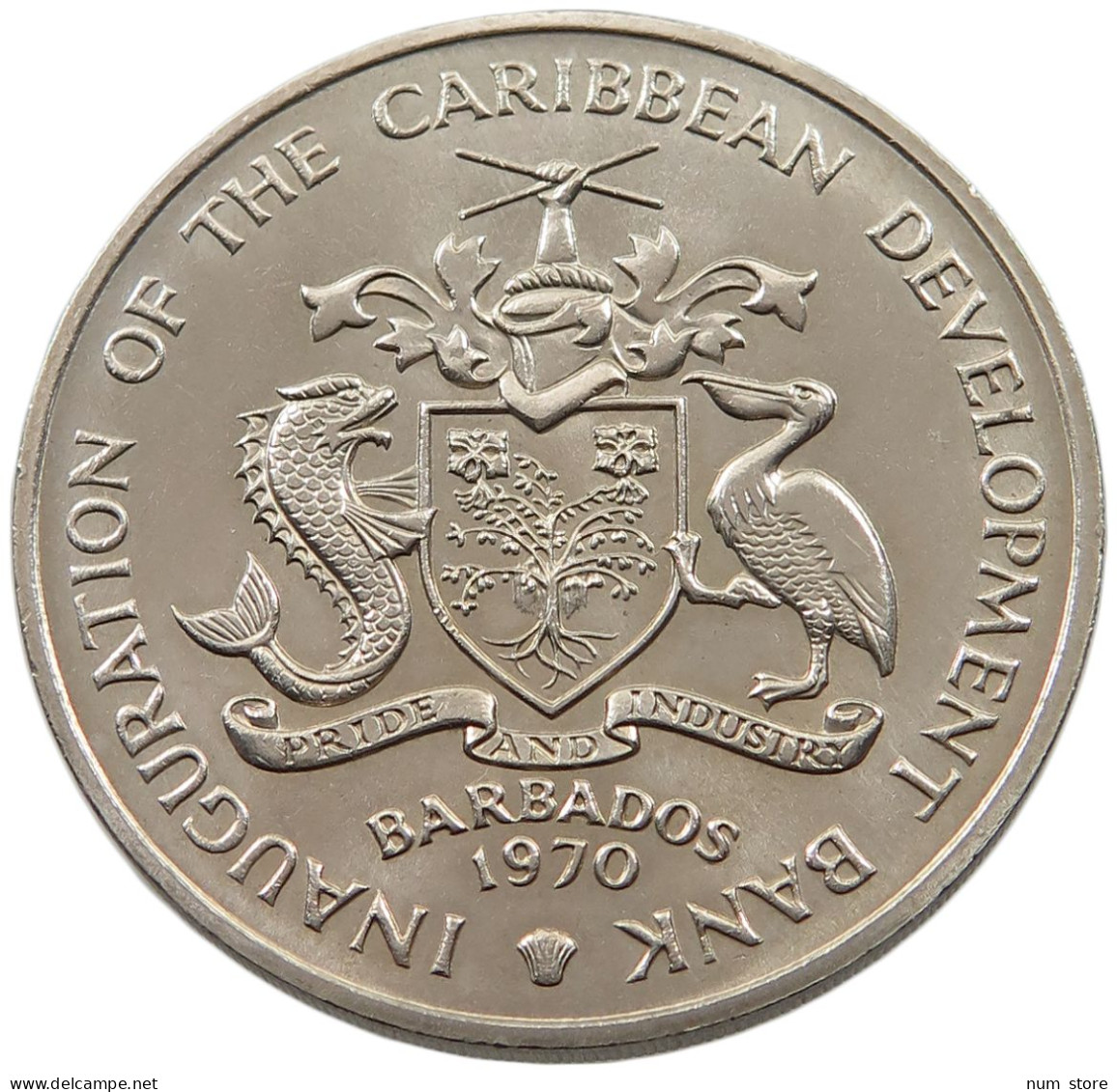 BARBADOS 4 DOLLARS 1970  #alb044 0231 - Barbados