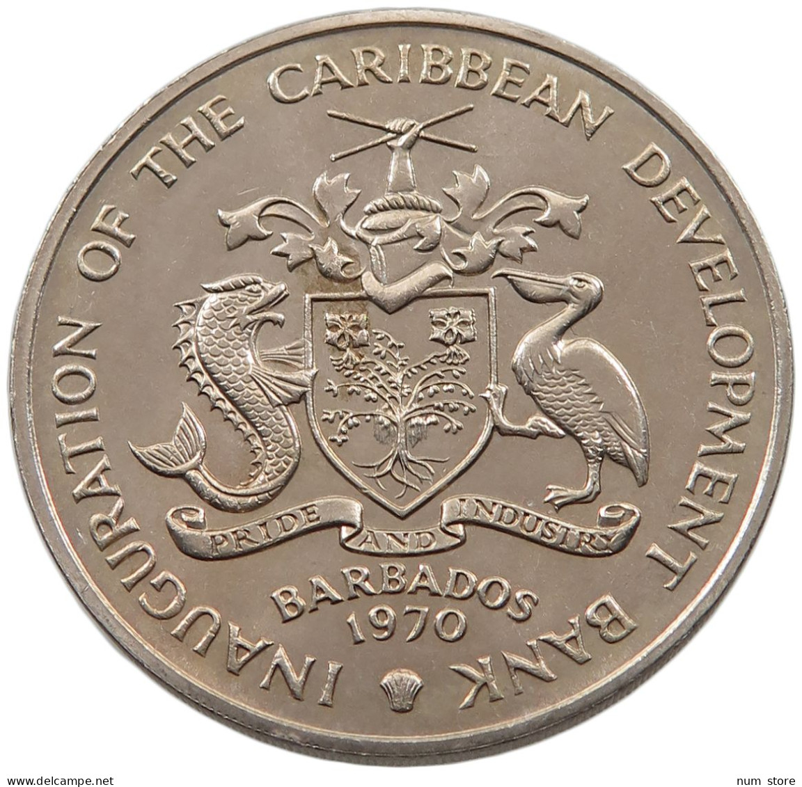 BARBADOS 4 DOLLARS 1970  #alb043 0407 - Barbades