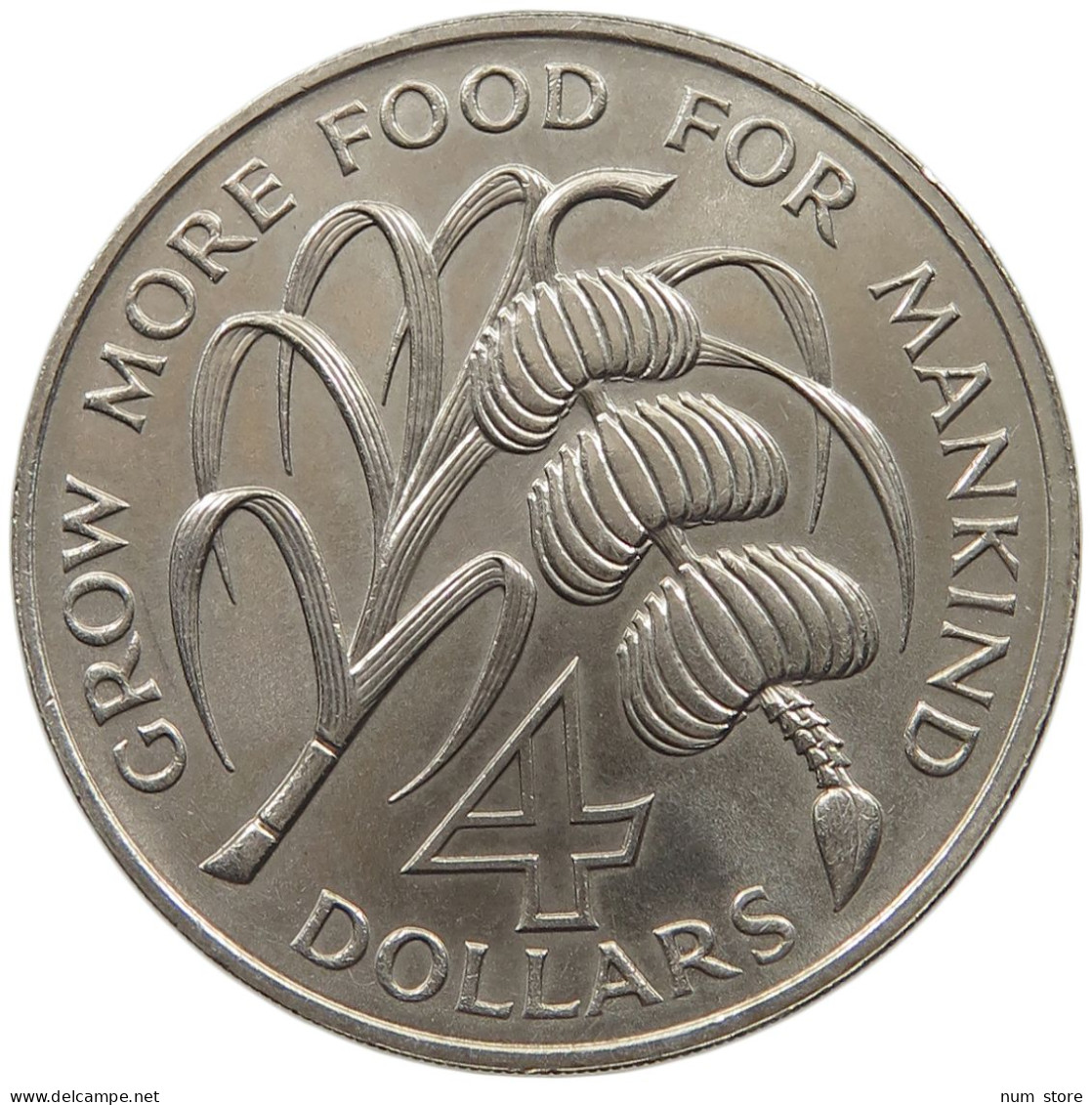 BARBADOS 4 DOLLARS 1970 FAO #c015 0355 - Barbados
