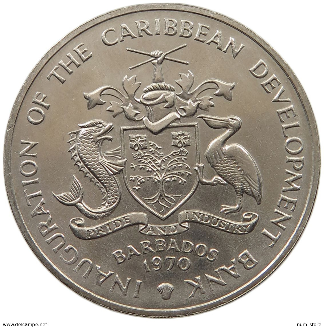 BARBADOS 4 DOLLARS 1970 FAO #c015 0355 - Barbades