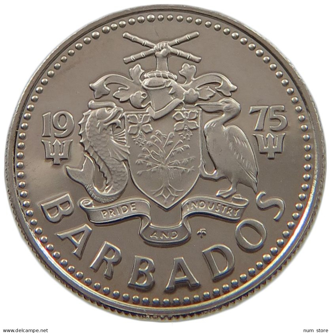 BARBADOS 10 CENTS 1975  #alb022 0555 - Barbados