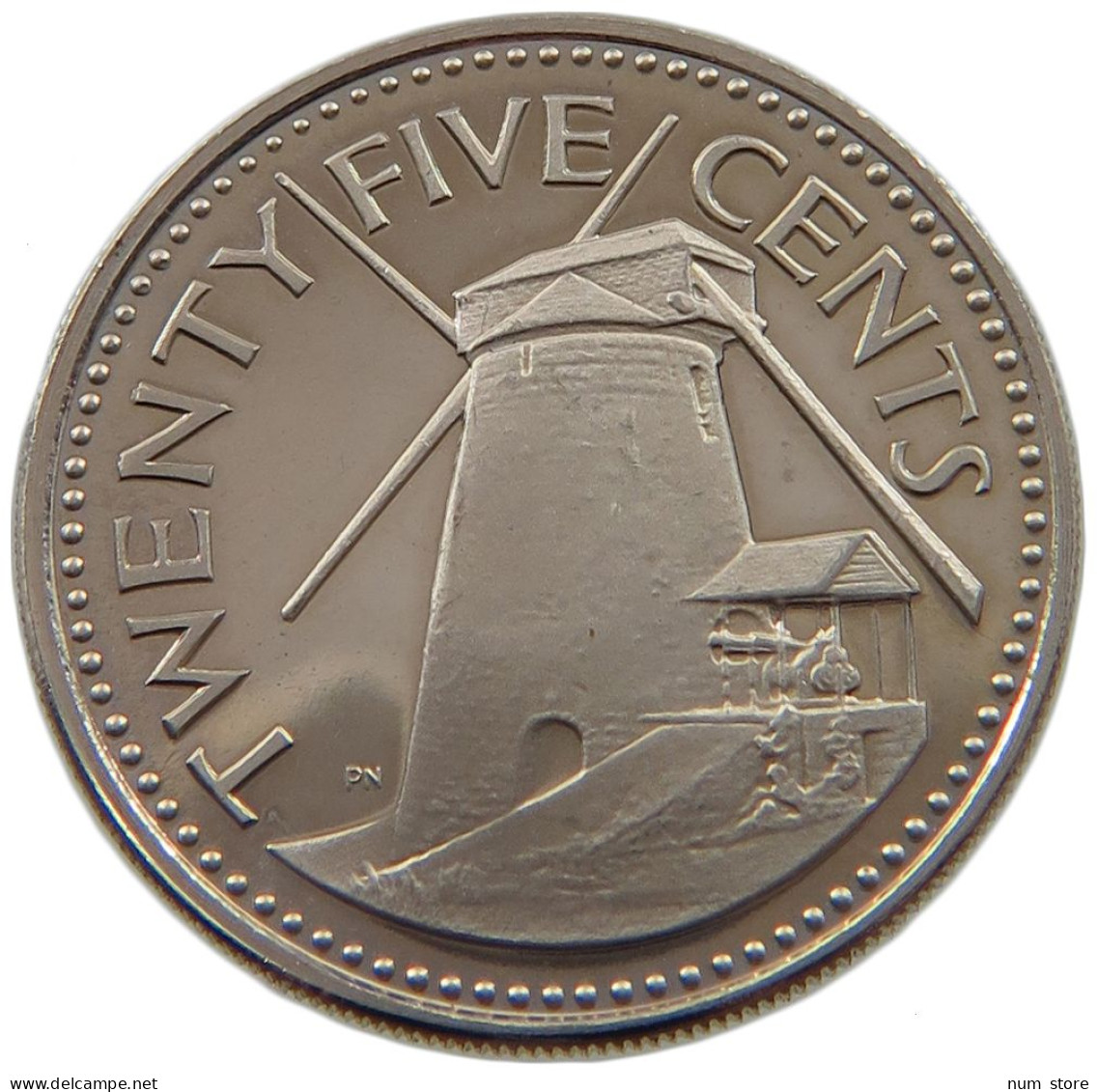 BARBADOS 25 CENTS 1974  #alb022 0509 - Barbados