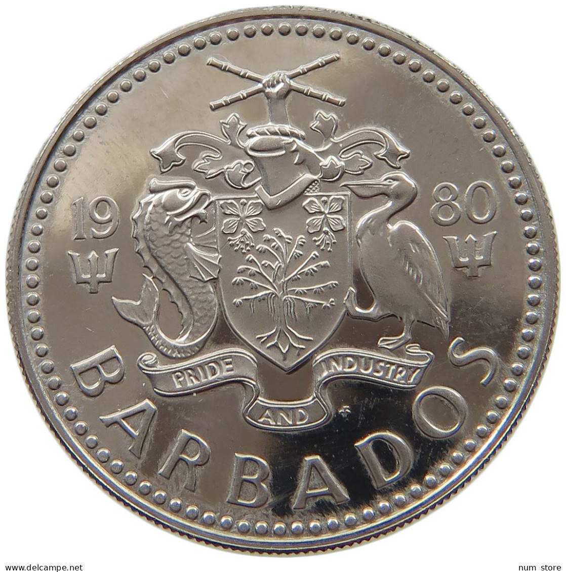 BARBADOS 25 CENTS 1980  #a016 0725 - Barbados