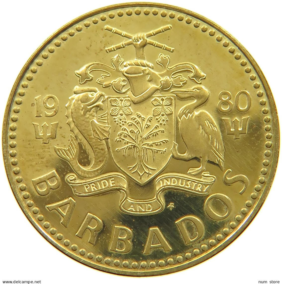 BARBADOS 5 CENTS 1980  #a021 0209 - Barbados (Barbuda)