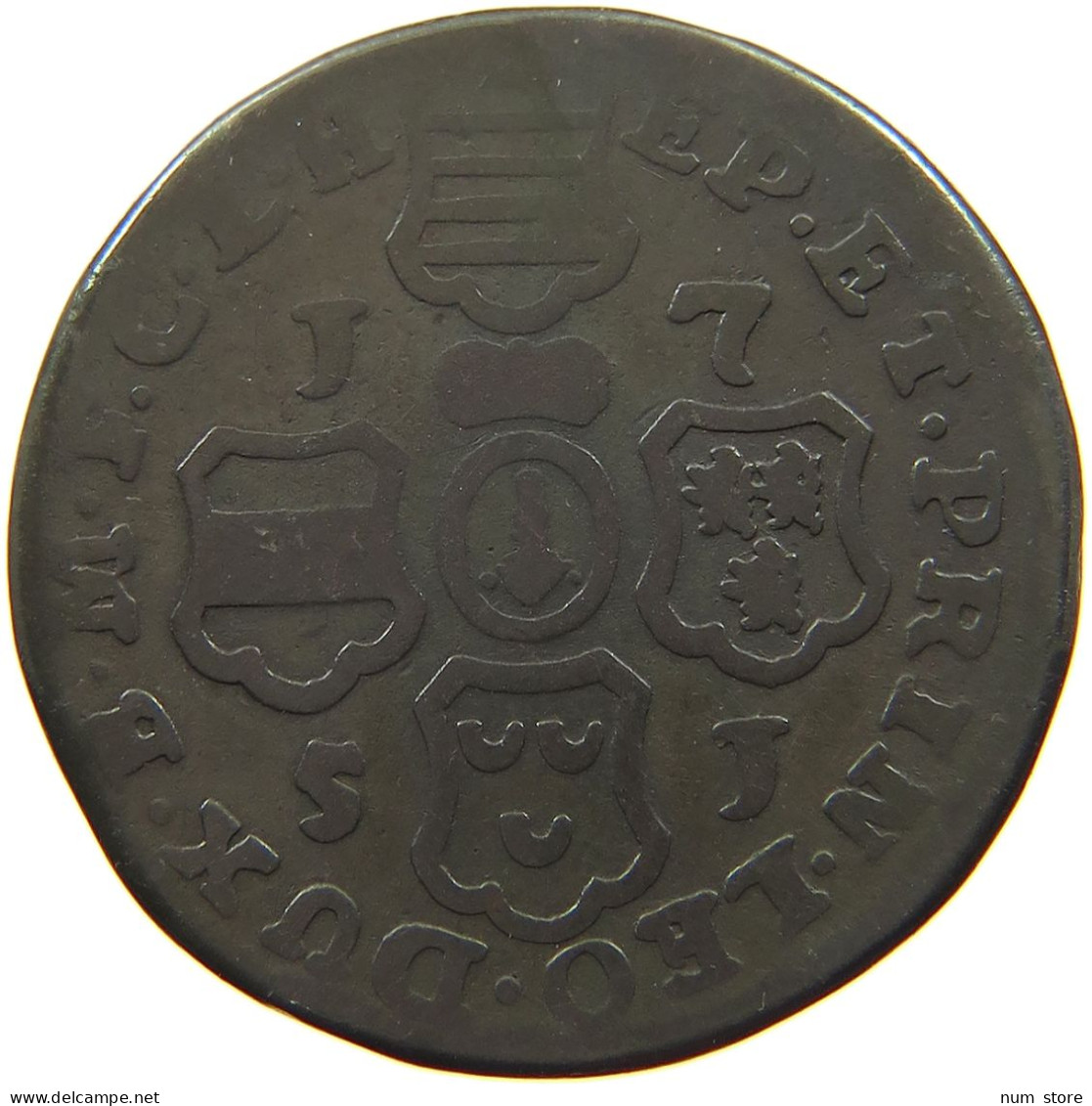 BELGIUM LIEGE 2 LIARDS 1751  #t129 0201 - 975-1795 Principauté De Liège 