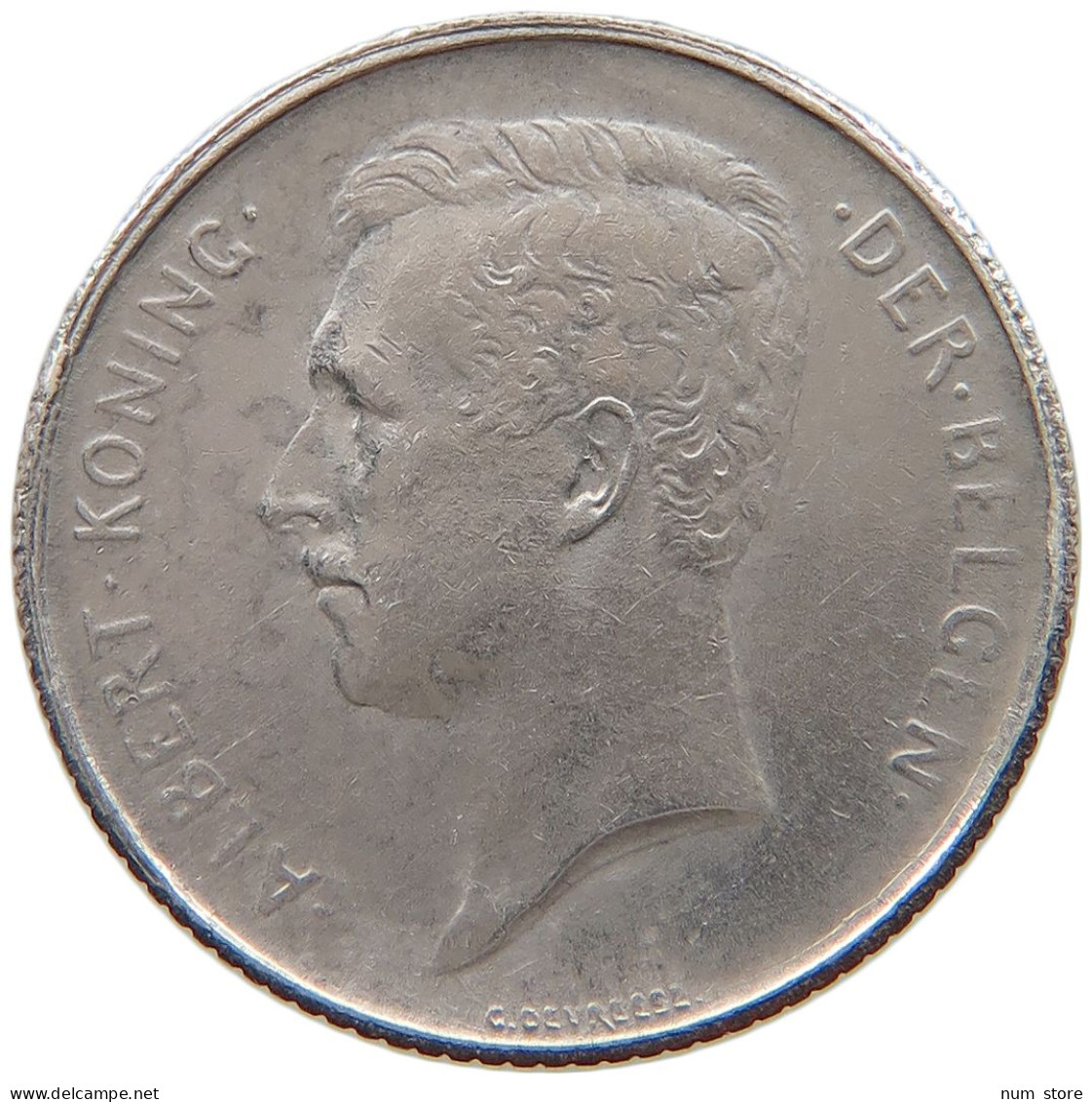 BELGIUM FRANC 1914 Albert I. 1909-1934 #a081 0617 - 1 Frank