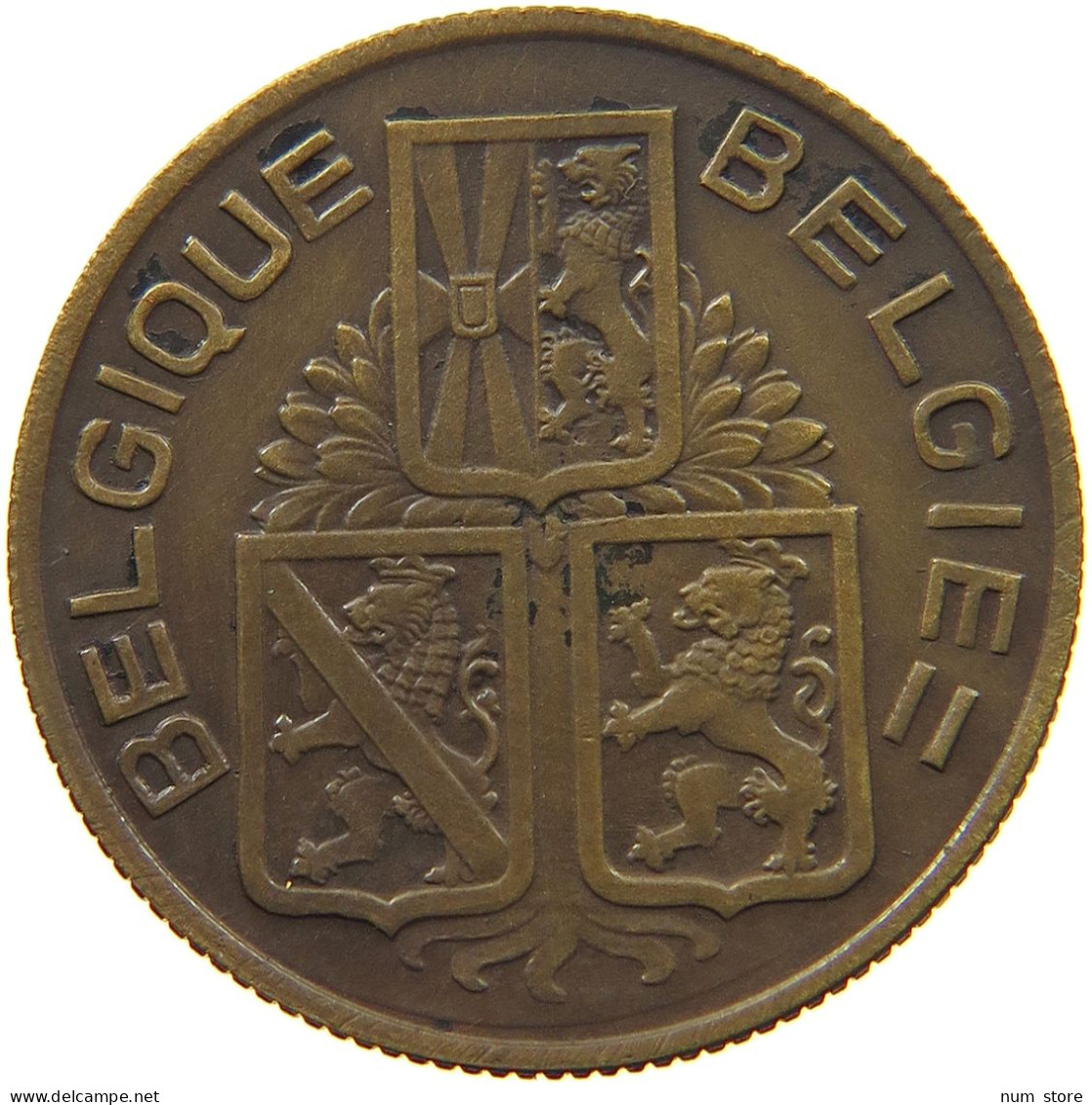 BELGIUM FRANC 1939 1 FRANC 1939 PATTERN MATTE BRONZE Wijnants #t081 0033 - 1 Frank