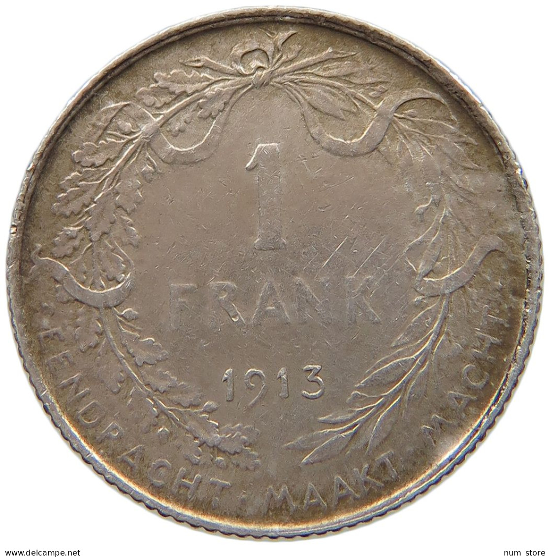 BELGIUM FRANC 1913 Albert I. 1909-1934 #s035 0251 - 1 Frank
