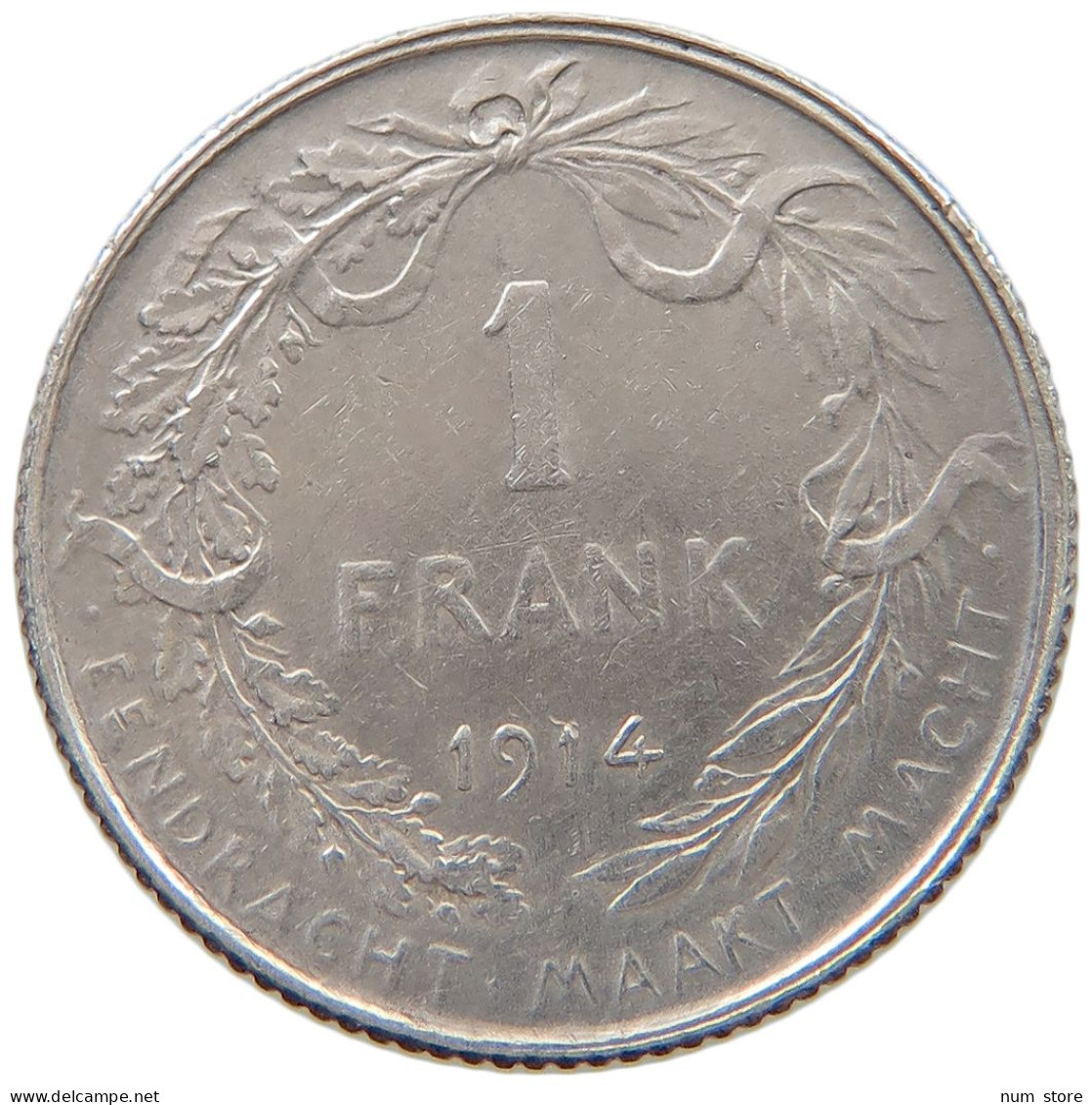 BELGIUM FRANC 1914 Albert I. 1909-1934 #a057 0405 - 1 Franc