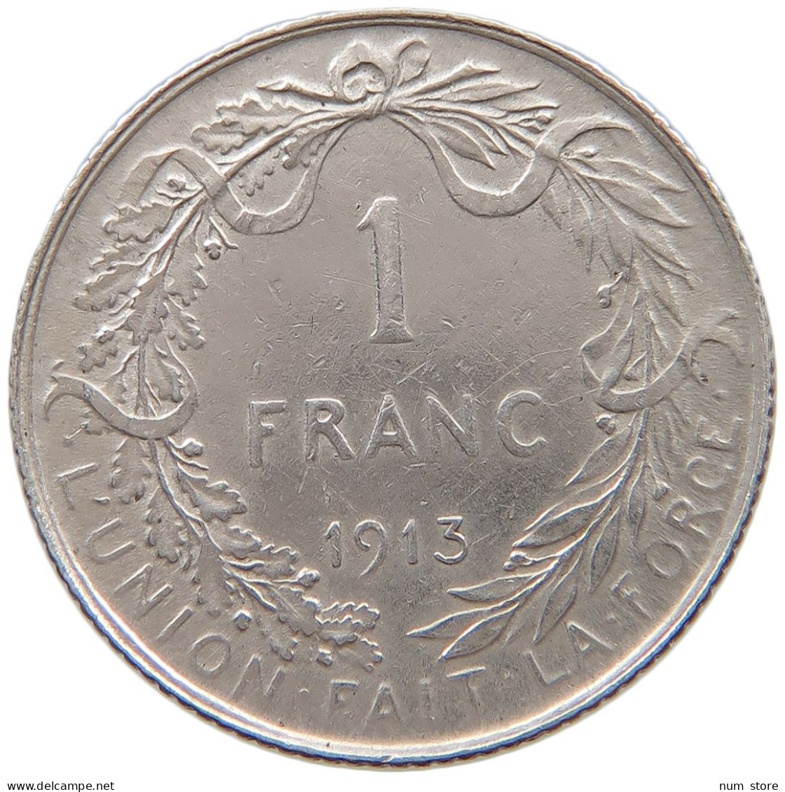 BELGIUM FRANC 1913 Albert I. 1909-1934 #a081 0619 - 1 Franco