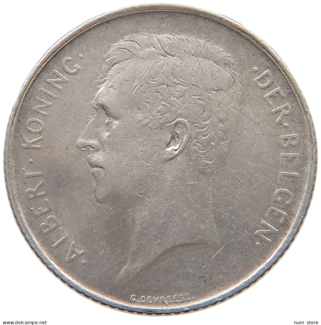 BELGIUM FRANC 1913 Albert I. 1909-1934 #c007 0451 - 1 Frank