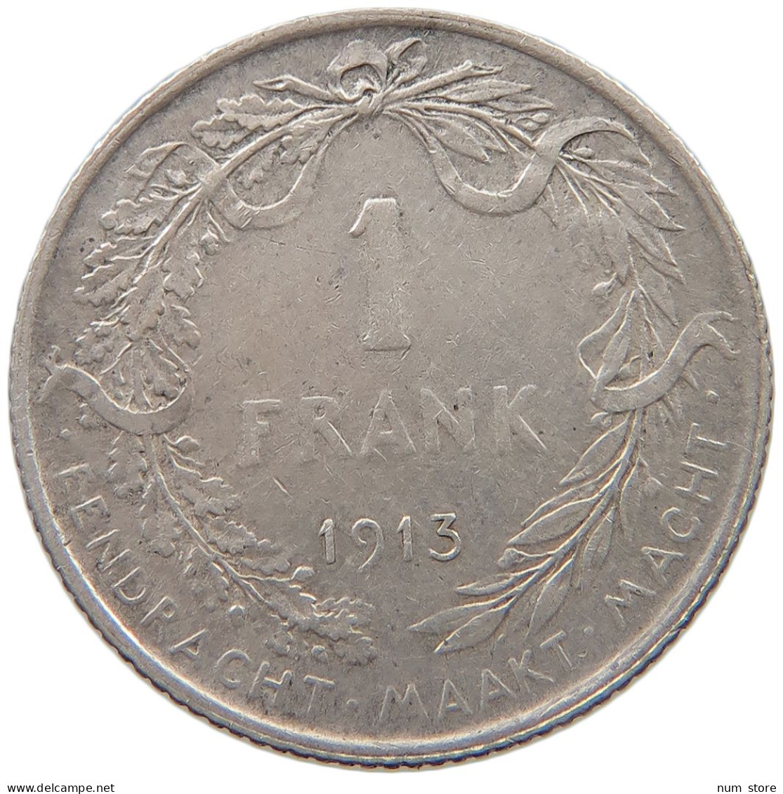BELGIUM FRANC 1913 Albert I. 1909-1934 #c007 0451 - 1 Franco