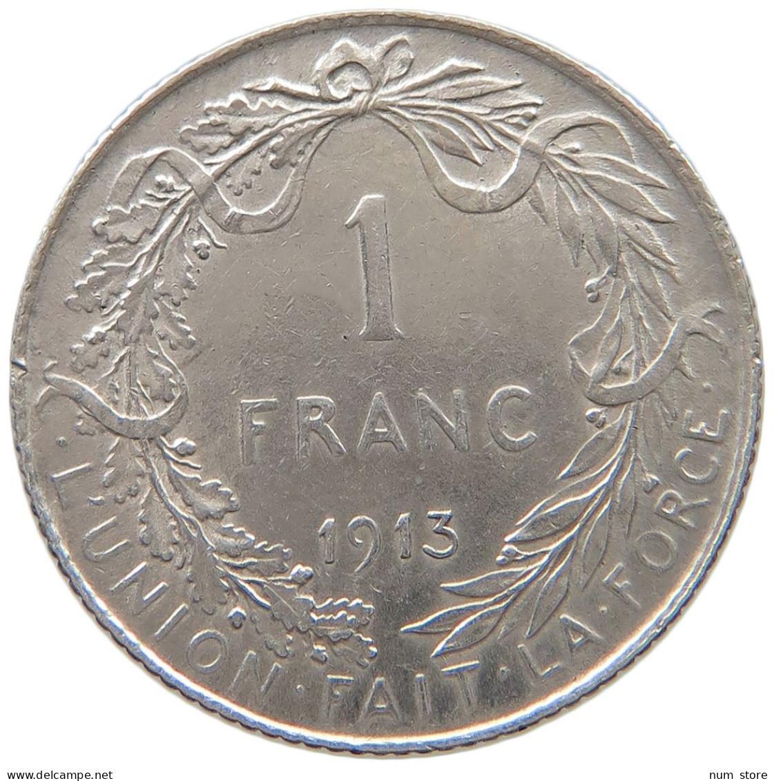 BELGIUM FRANC 1913 Albert I. 1909-1934 #a044 0857 - 1 Franco