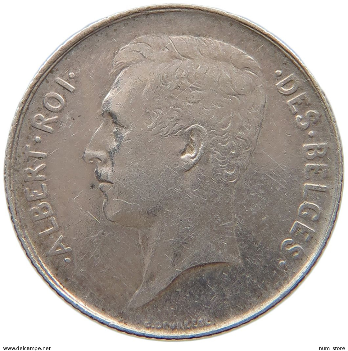 BELGIUM FRANC 1912 Albert I. 1909-1934 #s035 0211 - 1 Franc