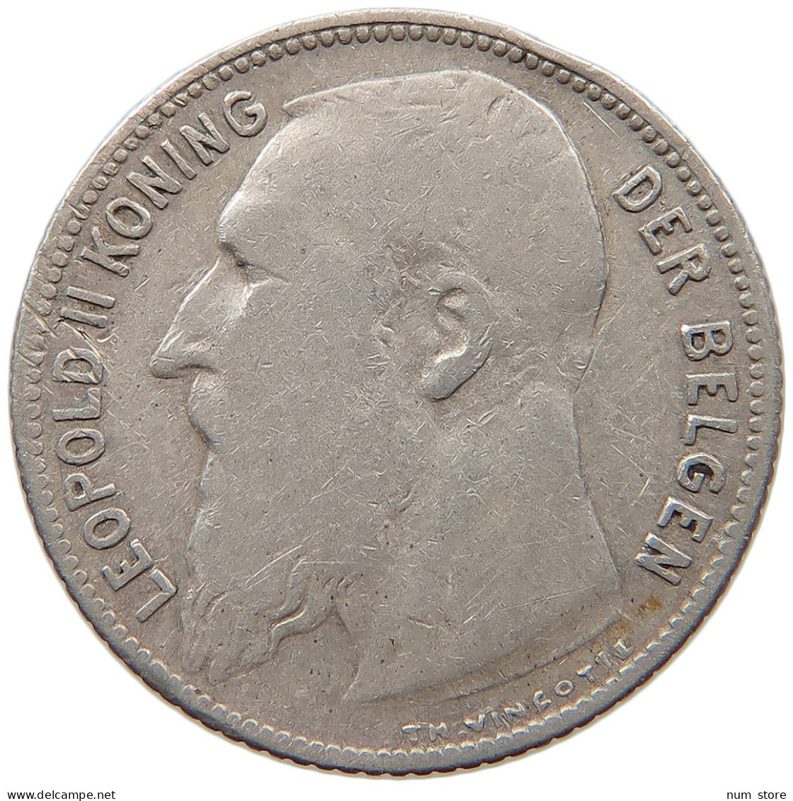 BELGIUM FRANC 1909 Leopold II. 1865-1909 #s027 0277 - 1 Frank