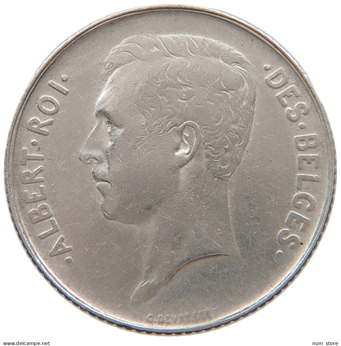 BELGIUM FRANC 1912 Albert I. 1909-1934 #a052 0259 - 1 Franc