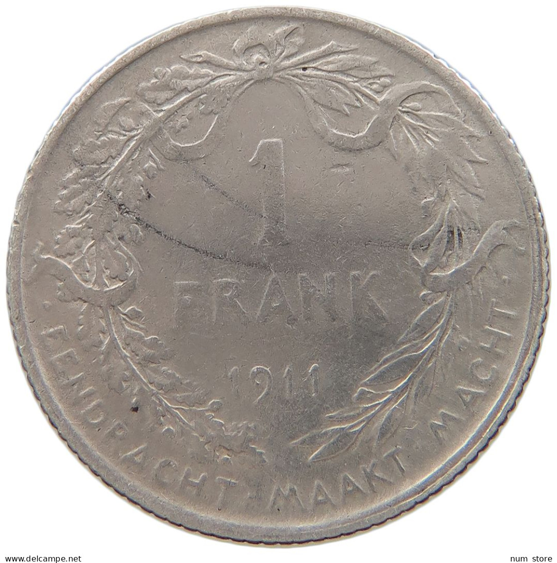 BELGIUM FRANC 1911 Albert I. 1909-1934 #a081 0613 - 1 Frank