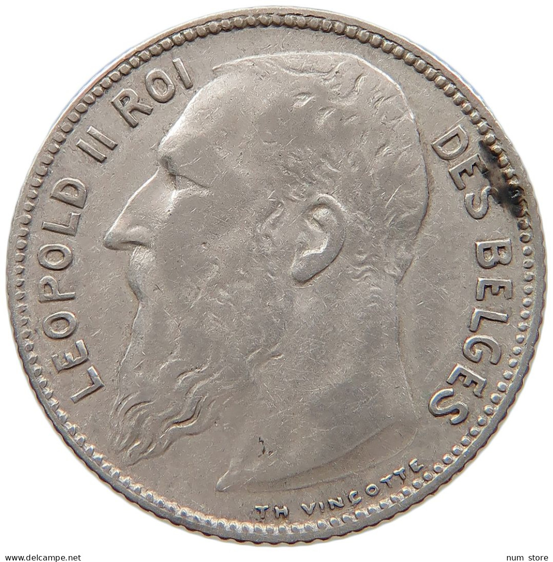 BELGIUM FRANC 1909 Leopold II. 1865-1909 #s027 0279 - 1 Franc