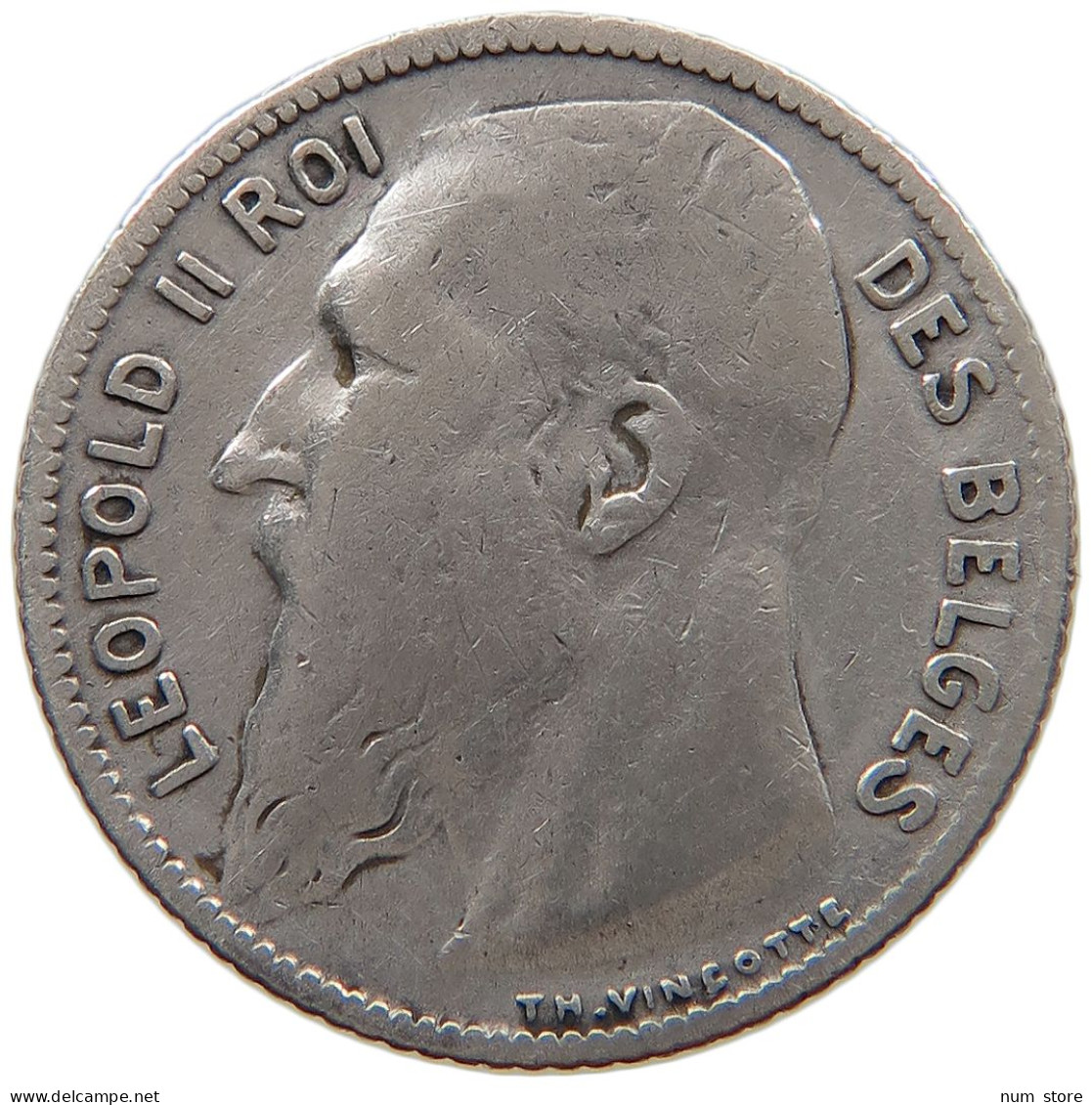 BELGIUM FRANC 1909 Leopold II. 1865-1909 #s012 0113 - 1 Franc