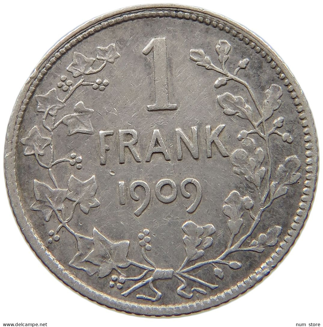 BELGIUM FRANC 1909 Leopold II. 1865-1909 #a091 0079 - 1 Franc