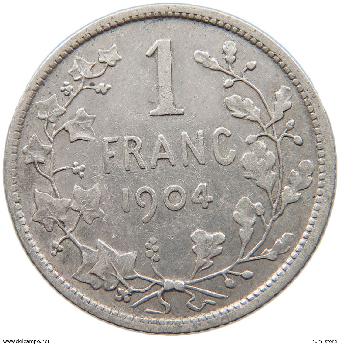 BELGIUM FRANC 1904 Leopold II. 1865-1909 #c024 0073 - 1 Frank