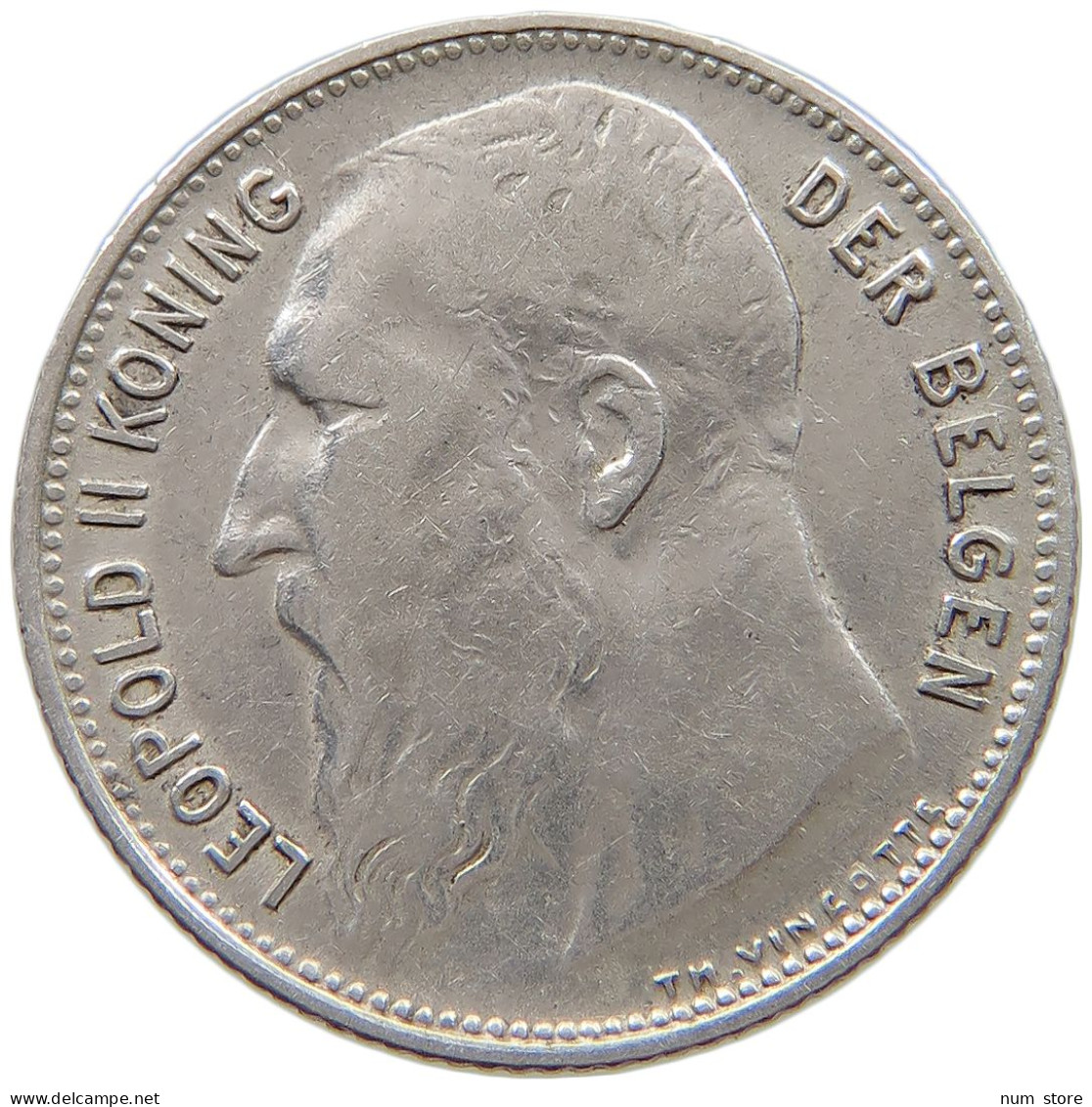 BELGIUM FRANC 1904 Leopold II. 1865-1909 #s038 0409 - 1 Frank