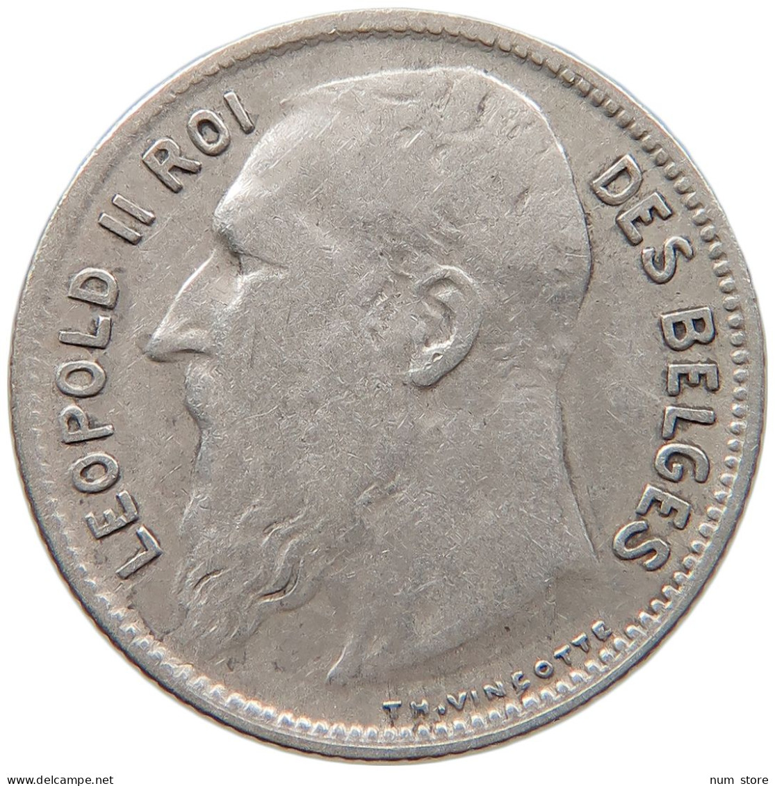 BELGIUM FRANC 1904 Leopold II. 1865-1909 #s031 0137 - 1 Franc