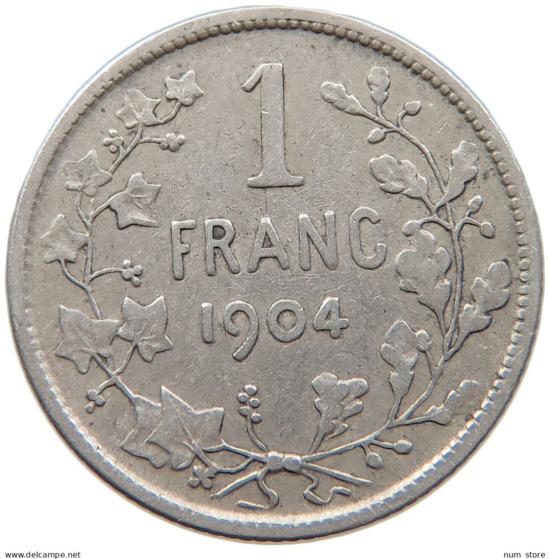 BELGIUM FRANC 1904 Leopold II. 1865-1909 #s031 0137 - 1 Franc