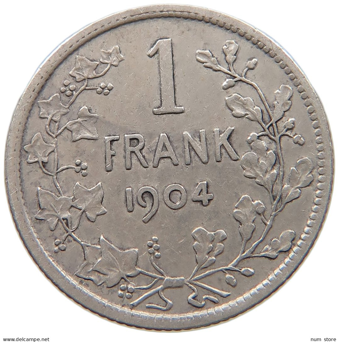BELGIUM FRANC 1904 Leopold II. 1865-1909 #a044 0639 - 1 Frank