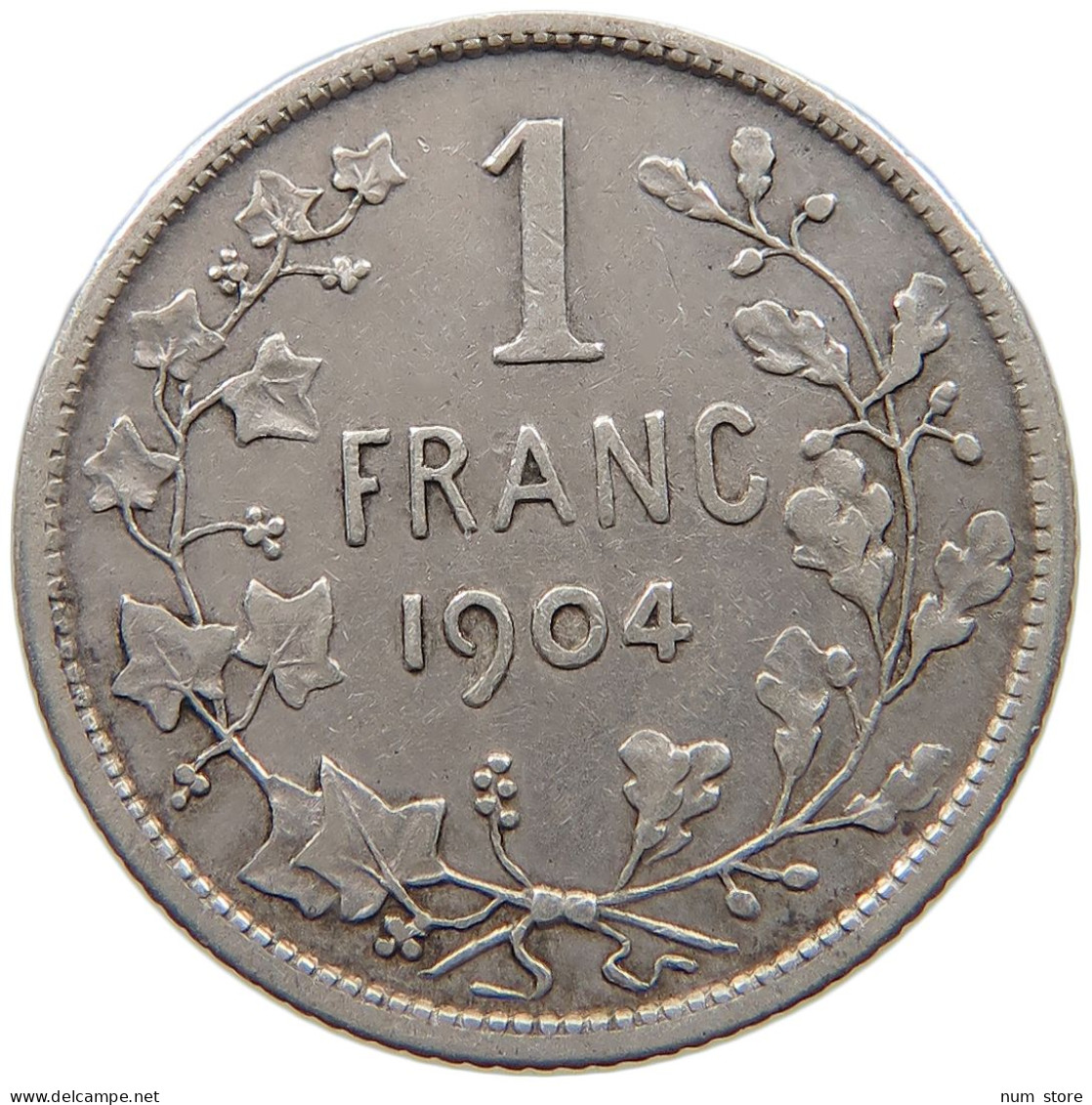 BELGIUM FRANC 1904 Leopold II. 1865-1909 #c009 0421 - 1 Frank