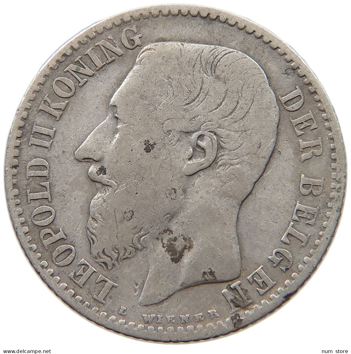 BELGIUM FRANC 1887 Leopold II. 1865-1909 #c002 0255 - 1 Franc