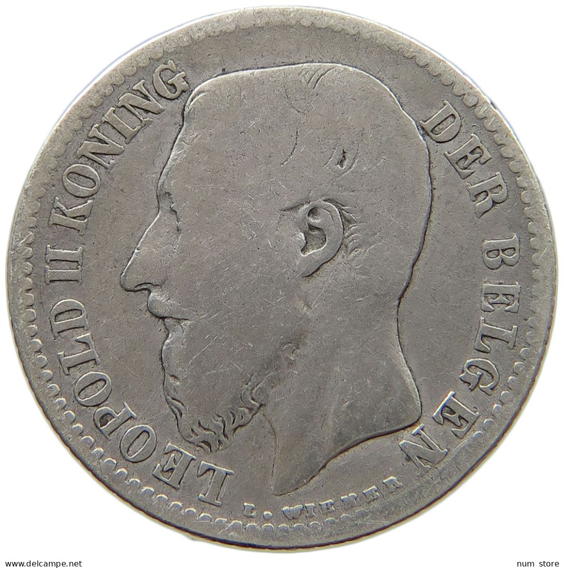 BELGIUM FRANC 1886 Leopold II. 1865-1909 #a069 0119 - 1 Franc