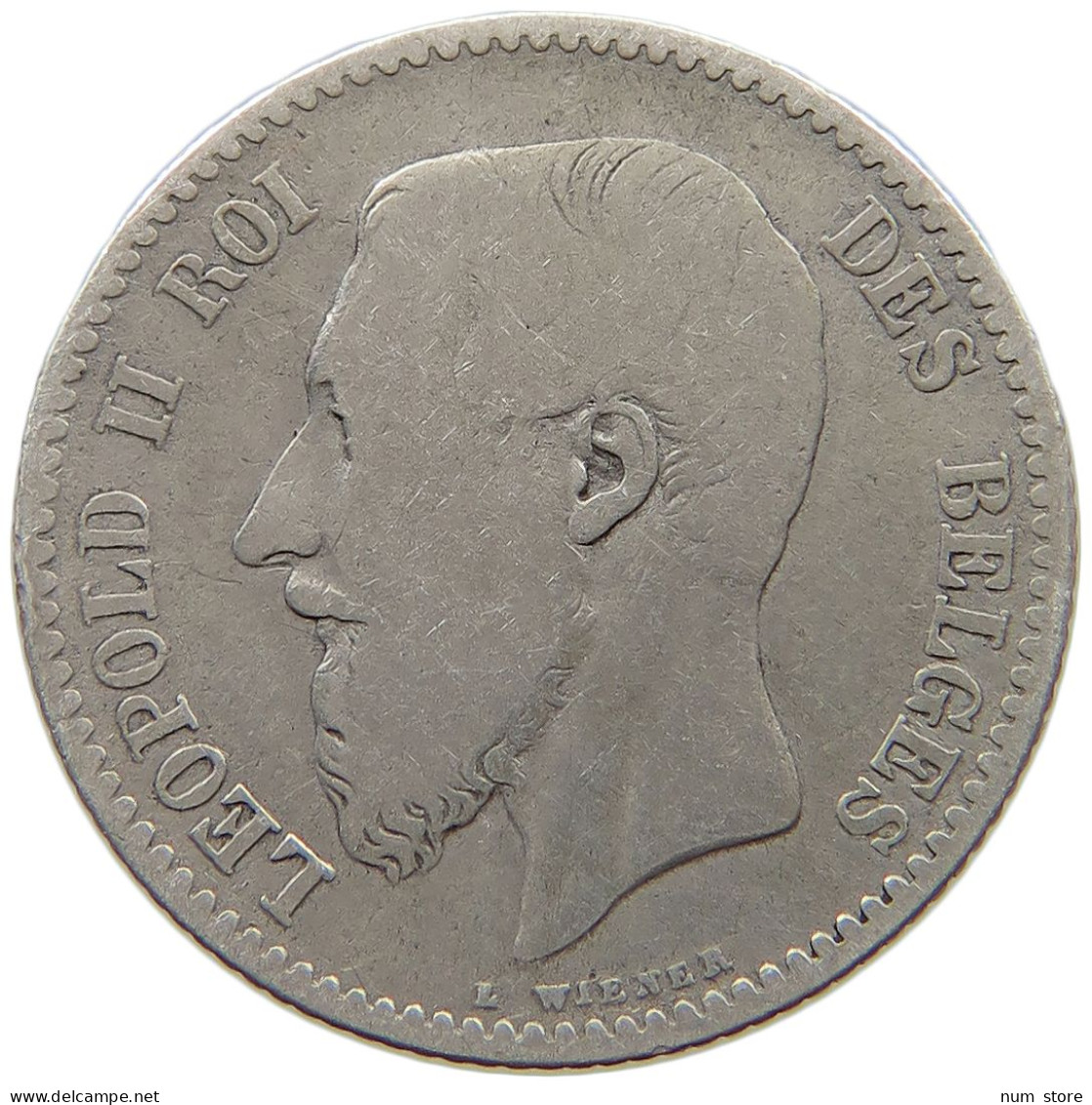 BELGIUM FRANC 1886 Leopold II. 1865-1909 #a069 0121 - 1 Franc