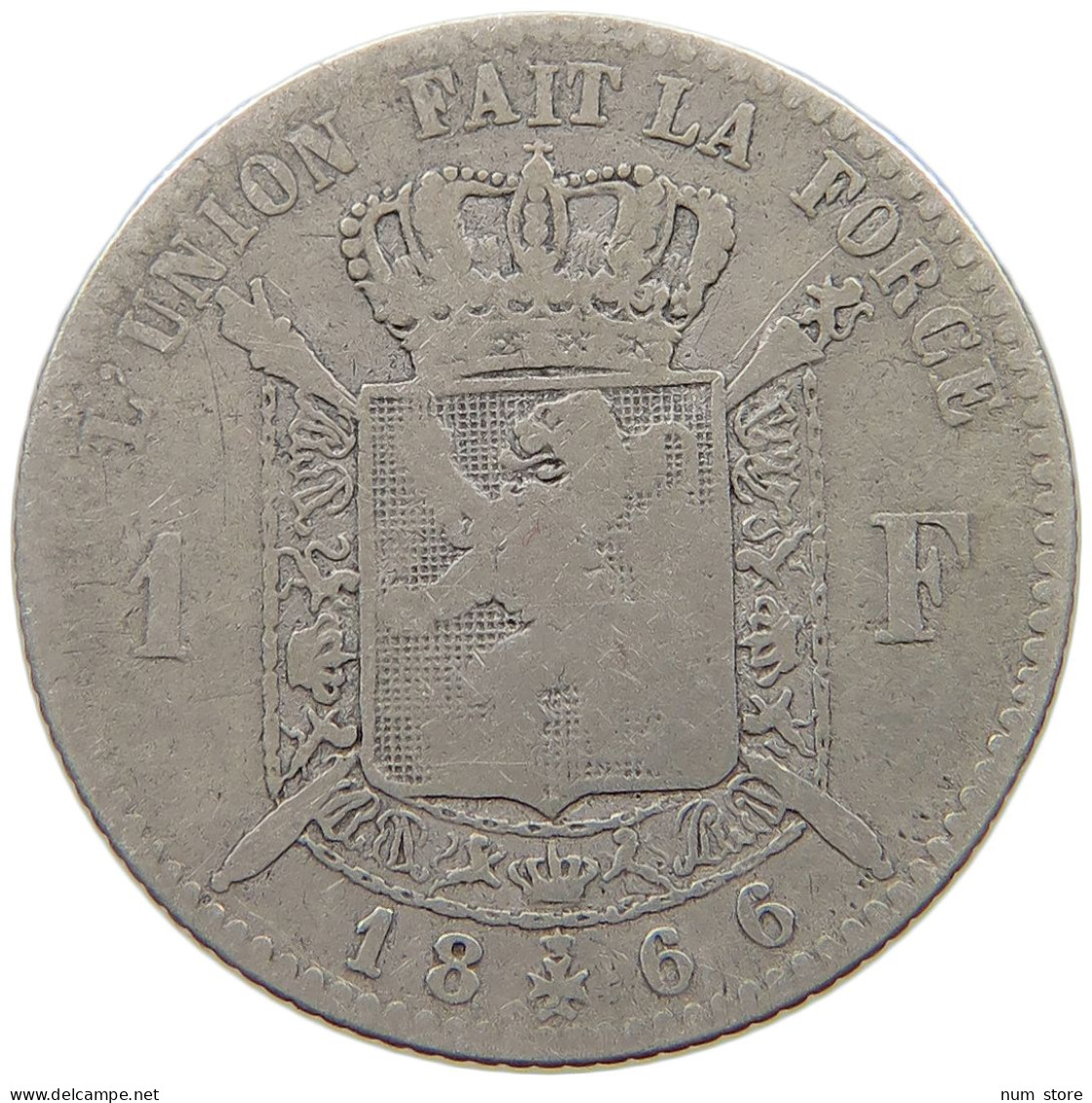 BELGIUM FRANC 1886 Leopold II. 1865-1909 #a069 0121 - 1 Frank