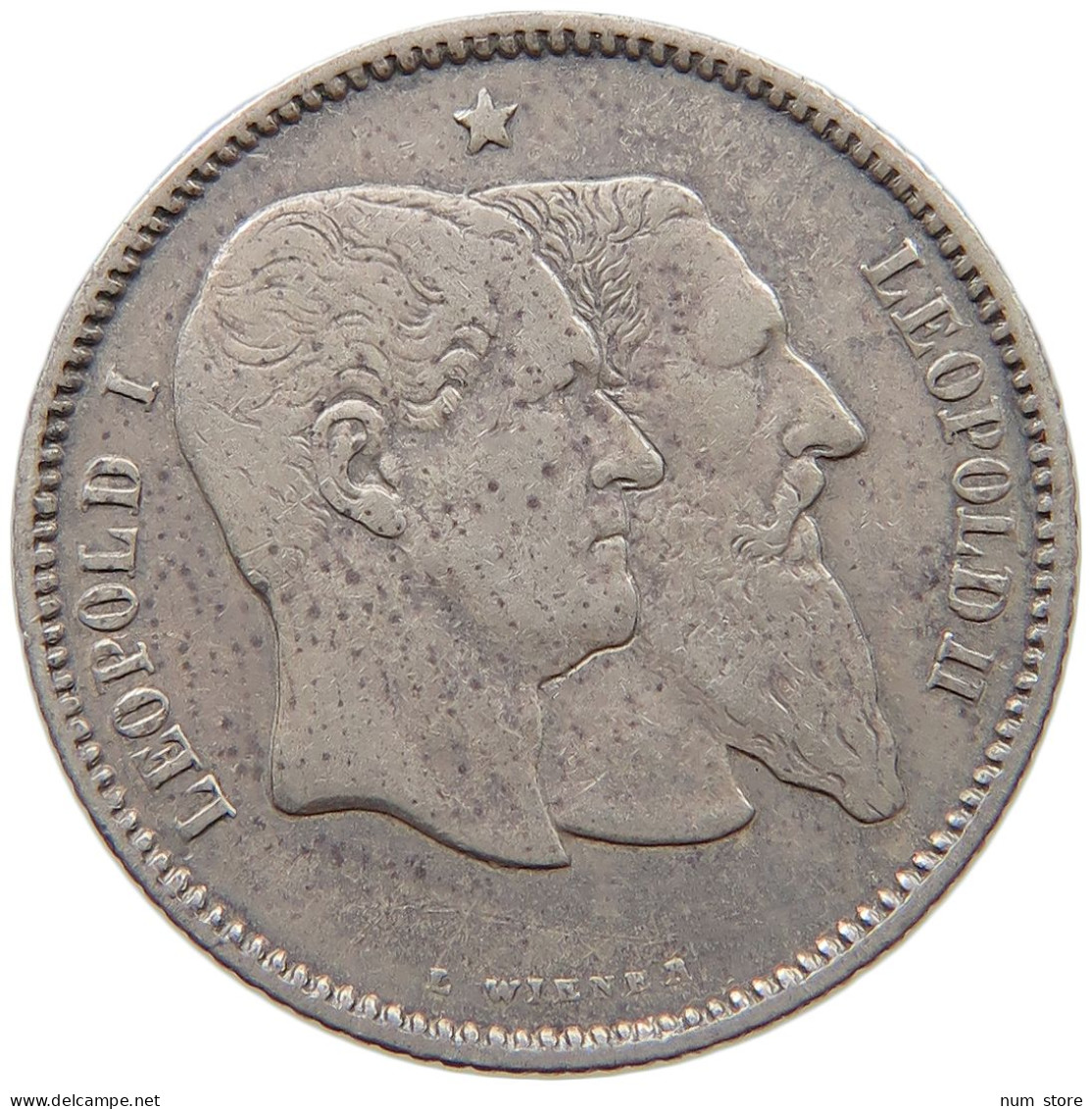 BELGIUM FRANC 1880 Leopold II. 1865-1909 #c049 0349 - 1 Franc